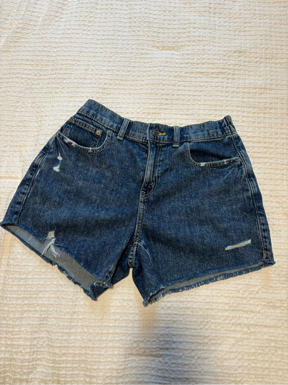 Aerie Real Distressed Denim Shorts Medium Wash NWT S